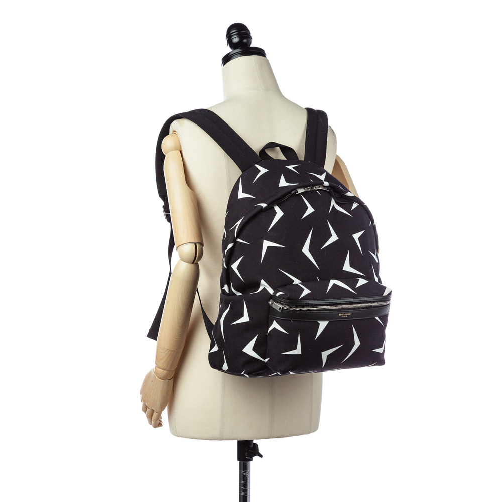 Pre-Loved Saint Laurent Boomerang Printed Canvas Backpack - Picture 6 of 7